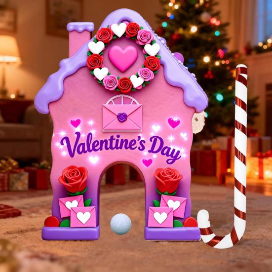 Lebkuchen Golfspiel Set Minigolfplatz mit Zuckerstangen Schläger und Bällen Weihnachtsfeier Spiel für Familie Indoor Zuhause Büro Spaß