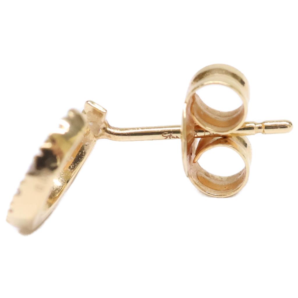 STAR JEWELRY K18 0.03 DIAMOND MOON PIERCED EARRING Diamond Moon Single Ear earring Yellow GoldUsed