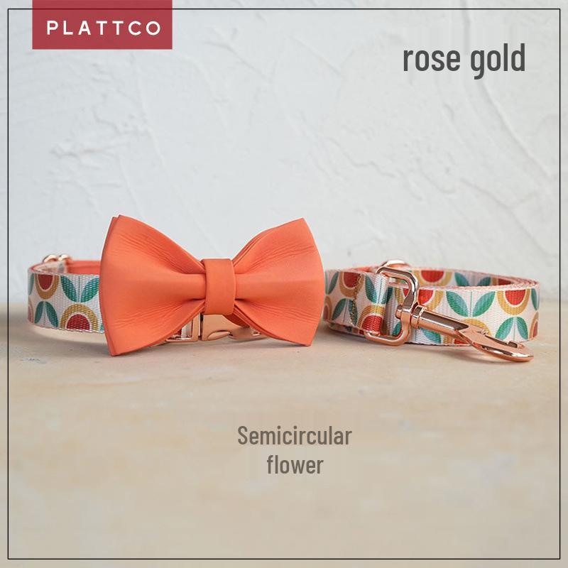 PLATTCO Soft & Comfy Pet Collar Set with Rose Gold Buckle - 3 Pieces (PDC351) Small