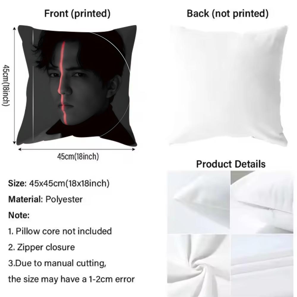 D-Dimash K-Kudaibergen Singer Cushion Cover Comfortable Reversible Pillow Cover Ideal for Car Sofa Bedroom & Beyond