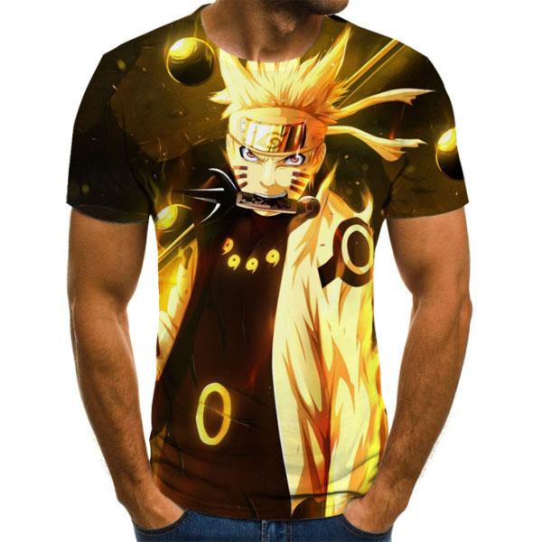 

Футболка с 3D принтом японского аниме, мужская и женская модная повседневная футболка с героями мультфильмов, крутые топы, футболка большого размера в стиле Харадзюку XL золотой