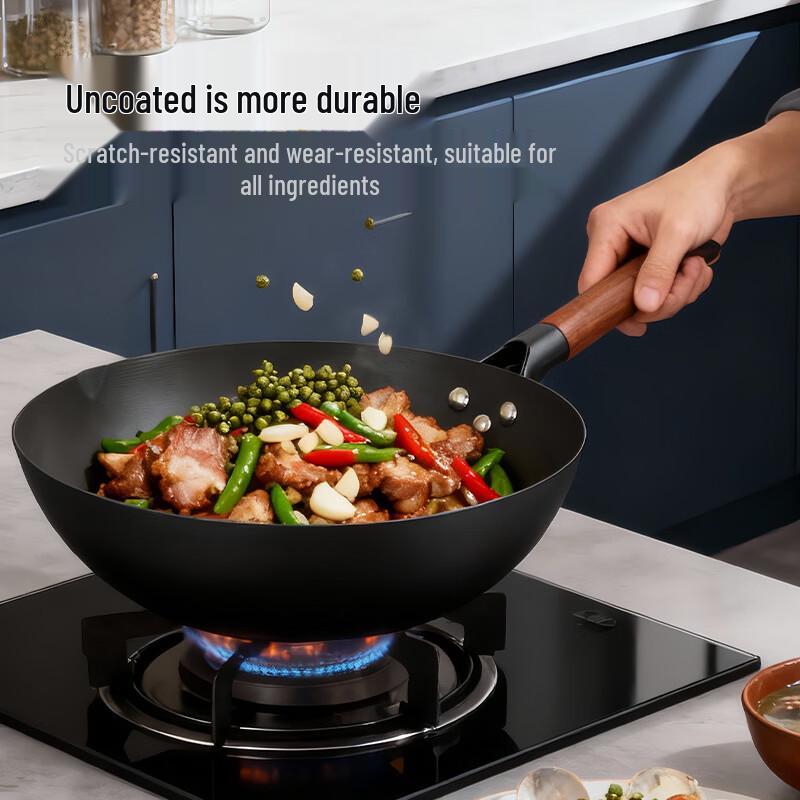 COOKER KING 32cm Cast Iron Wok with Lid