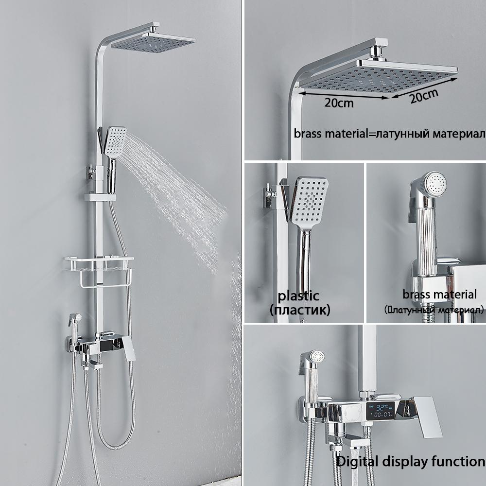 Thermostatic Digital Display Shower Faucet Set Shower Mxer Crane Shower Bath Faucet Bathtub Shower Mixer Taps Bidet Faucet