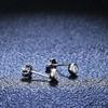 Náušnice s pravými moissanitovými diamanty, barva D, 0,1 ct, sterlingové stříbro S925, kulaté náušnice, svatební jemné šperky pro ženy