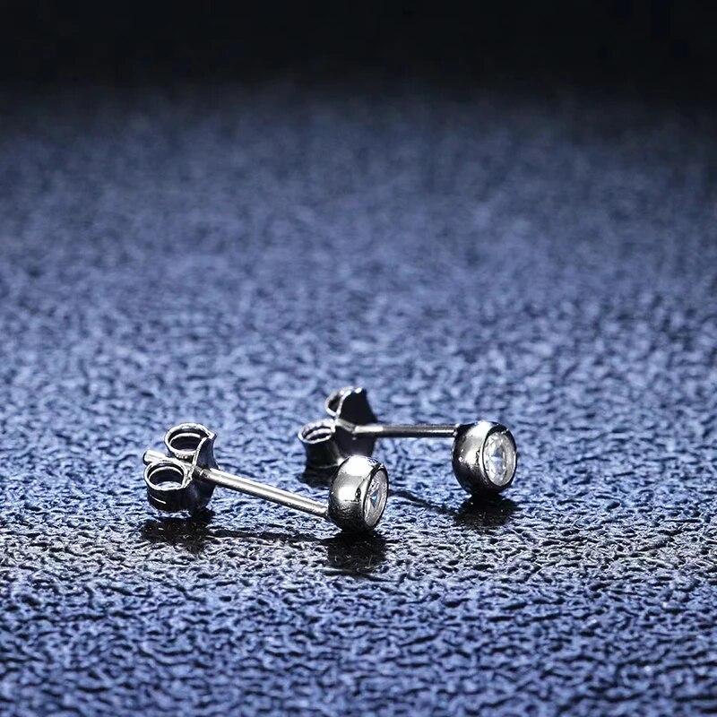 Ekte Moissanitt Diamant Ørestikker D Farge 0,1 ct S925 Sterlingsølv Runde Øredobber Bryllup Fint Smykke for Kvinner