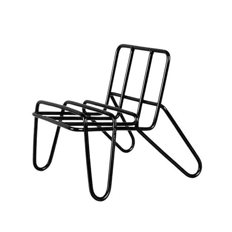 Hollow Iron Small Chair Shape Design Mobile Phone Holder Creative Desktop Ornament