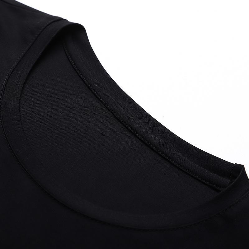 Letnie męskie koszulki z krótkim rękawem i okrągłym dekoltem z nadrukiem dla młodych i w średnim wieku, modne codzienne koszulki bazowe dla mężczyzn