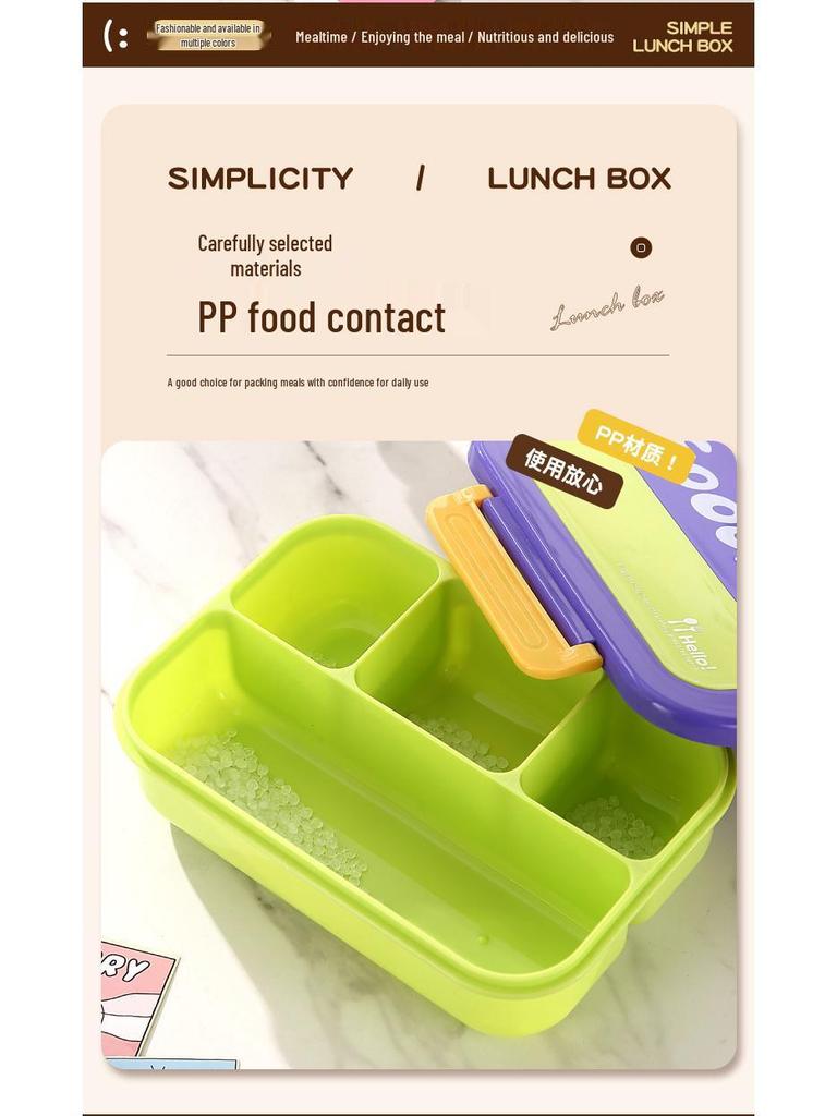 304 Stainless Steel Double Compartment Lunch Box for Students & Office Workers