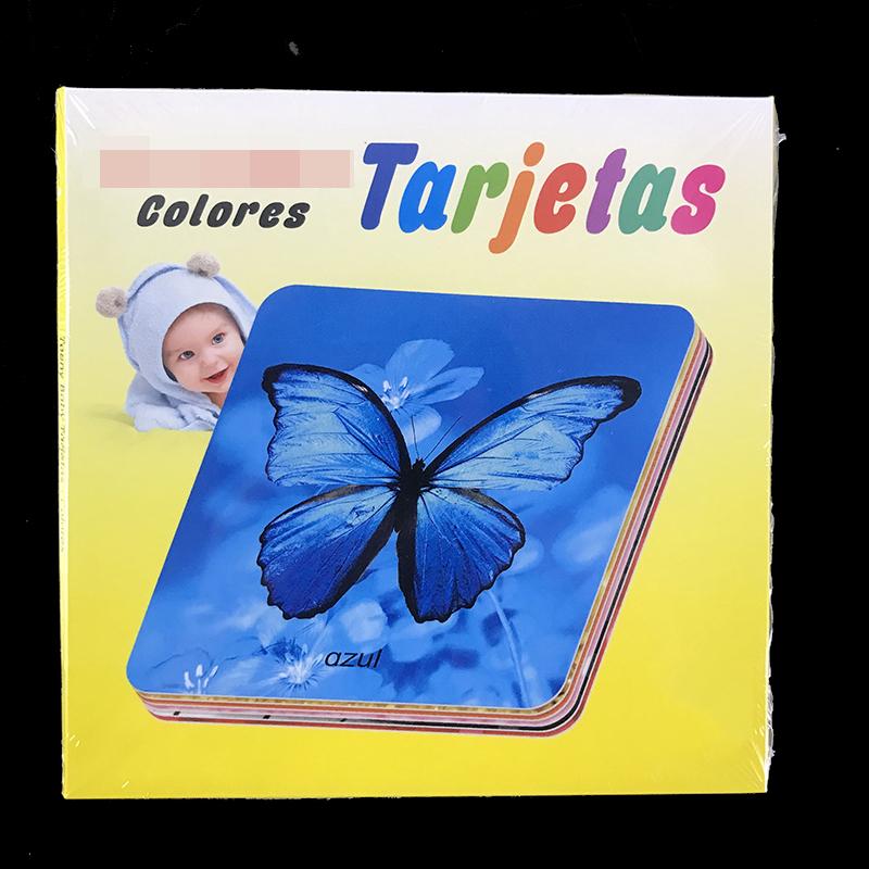 Kids Cognitive Spanish Cards Fruit/Letter/Number/Shape/Animal/Color Baby Learning Word Card Preschool Education Montessori Gifts