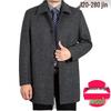 Sobretudo Trench Coat Masculino de Comprimento Médio em Mistura de Lã - Roupa Exterior Quente para Outono/Inverno para Homens de Meia-Idade e Idosos