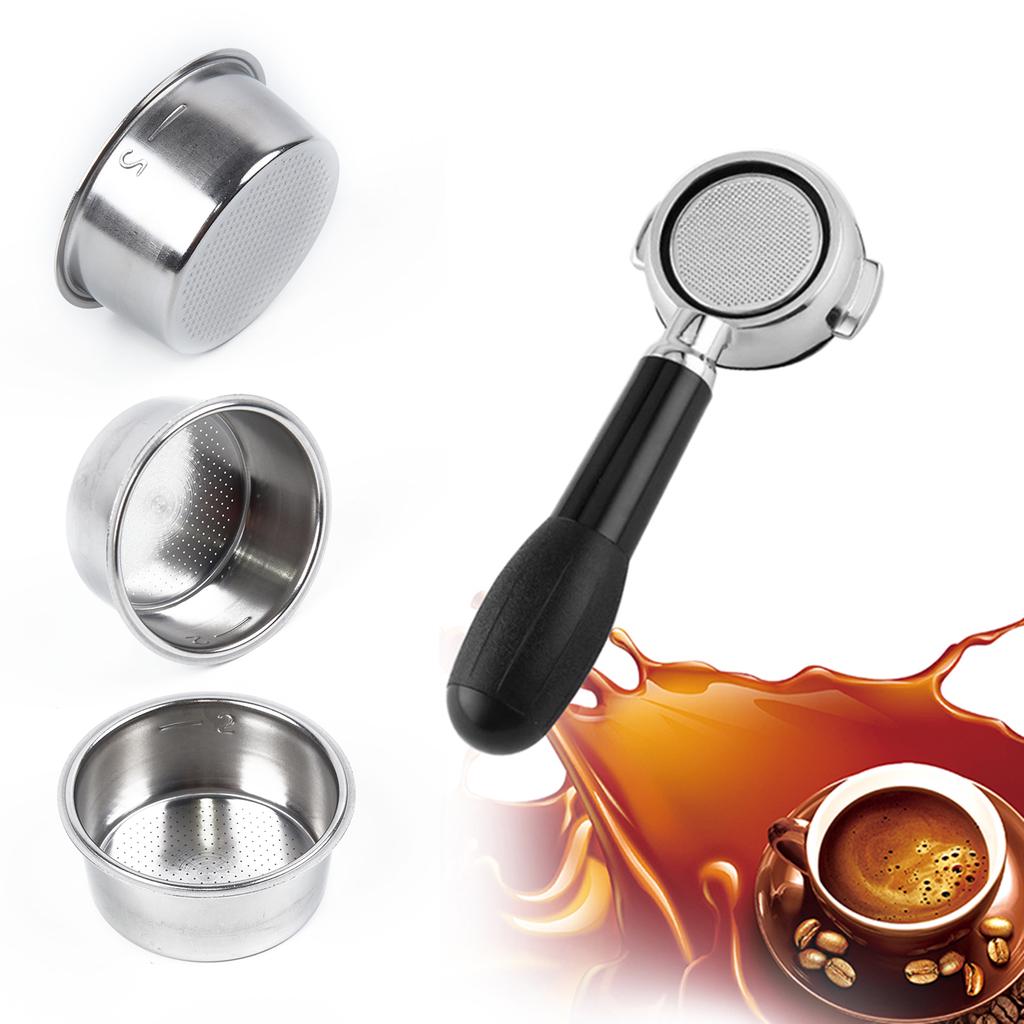 Tazza Filtro Caffè 51mm Doppio Strato Acciaio Inossidabile Cestello Filtro Caffè Con Chiusura a Scatto Accessorio Macchina da Caffè