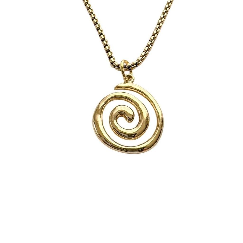 Cross-border Spiral Y2K Rock Punk Hypoallergenic Non-tarnish Stainless Steel Necklace.