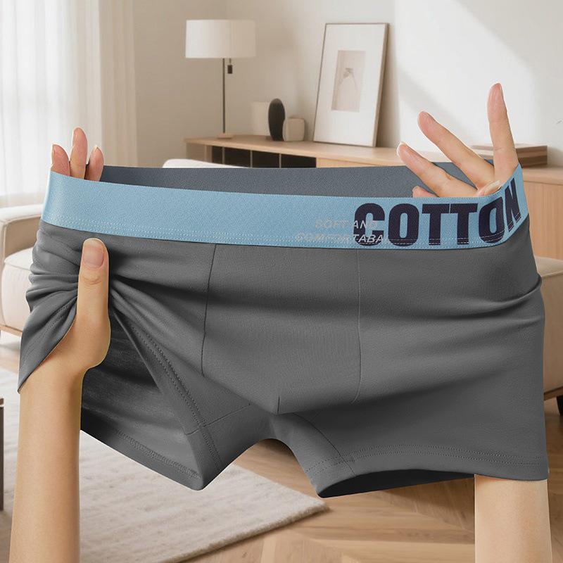 Herren Komfort Reine Baumwolle Atmungsaktiv Colorblock Boxer Briefs - Übergröße verfügbar