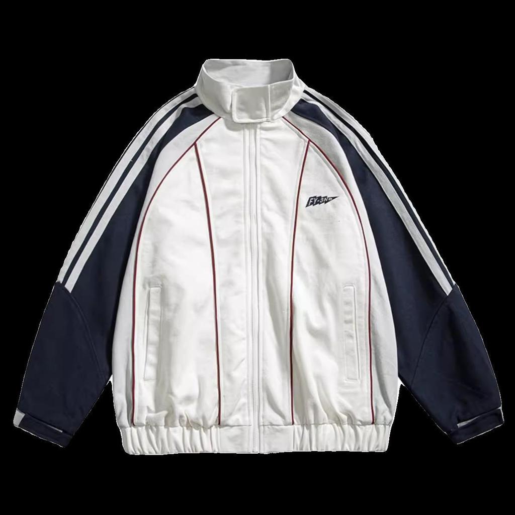 Mountain Style Striped Men's Casual Autumn Jacket with Contrast Colors