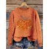 Sudadera con Estampado Gráfico 3D para Mujer, Halloween, Cuello Redondo, Manga Larga, Holgada, para Fiesta Navideña, Uso Diario Casual