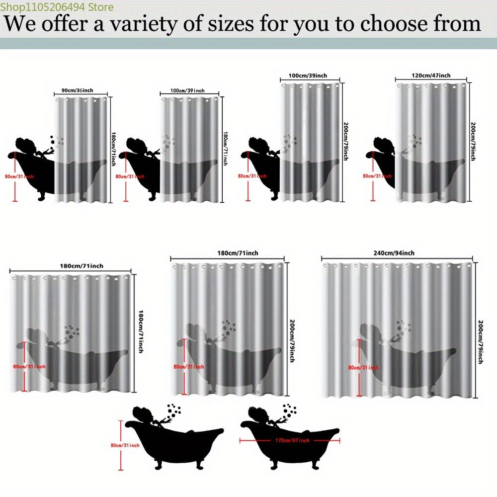 1Pc Bohemian Style Black Cat And Floral Pattern Printed Shower Curtain, Modern Art Style Bathroom Home Decor With Plastic Hook