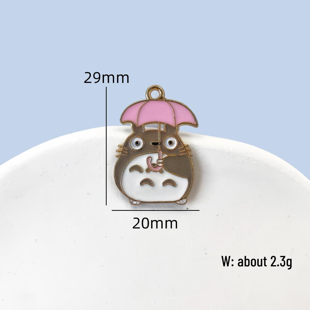 Totoro Miyazaki Pendant: Cute Cartoon Alloy Keychain Charm with Drip Oil Finish