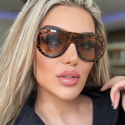 Occhiali da Sole Rotondi Retrò per Donna Uomo Vintage Oversize Montatura Aviatore Lenti Color Tè UV400 Lusso Tendenza Ombrelloni Unisex