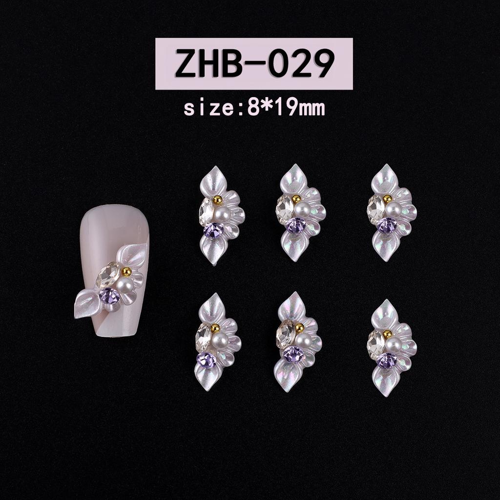 Nagelkunst Harz Diamant Schmuck Nagel Dreidimensionale Schnitzerei Diamant Schmuck Symphony Blume Tragen Nagelaufkleber