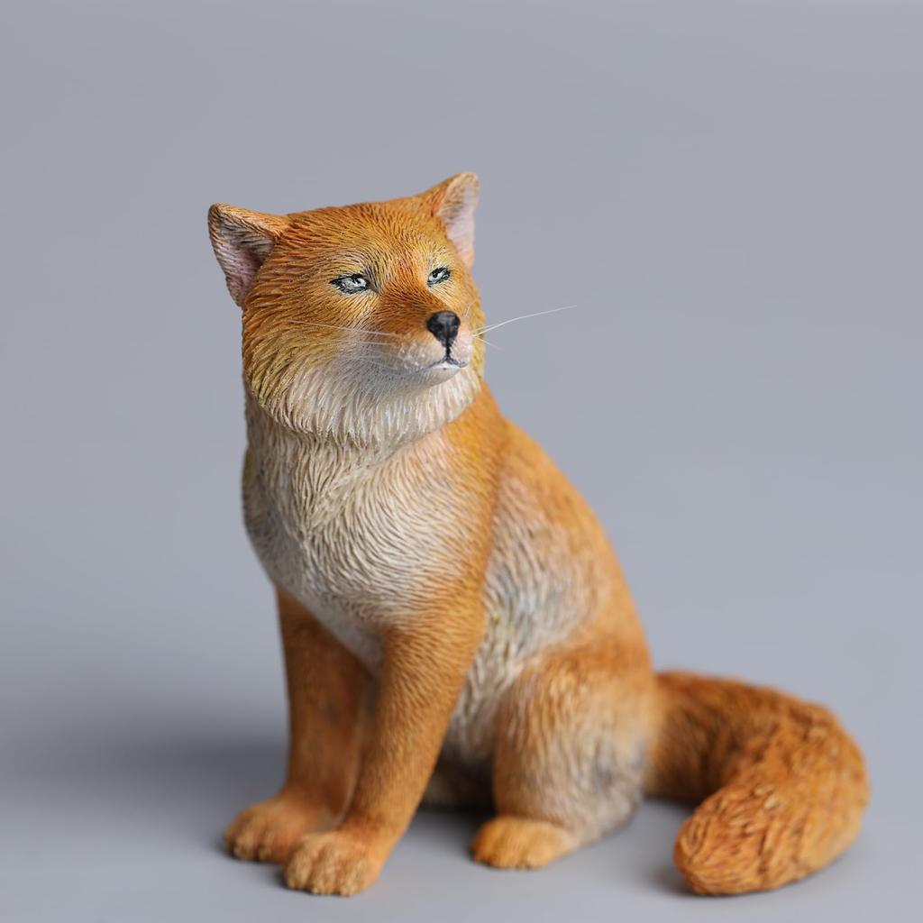 JXK Tibetan Sand Fox Cat Figure Miniature Resin Desk Birthday Fully Assembled Statue, Fox, Model, Accessory, Ornament, Gift, Painted,