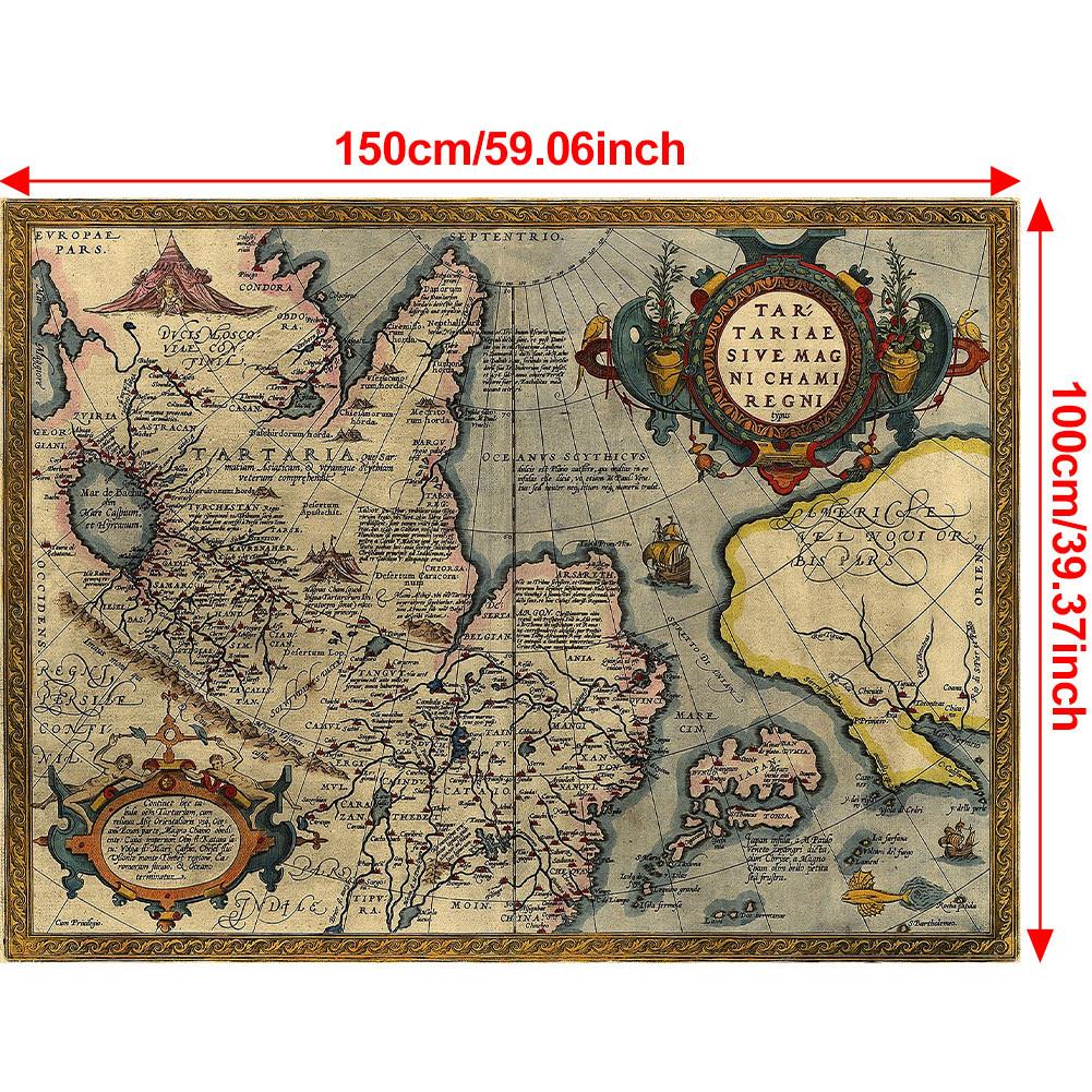 

Винтажный плакат-карта Без рамы Художественная картина Гостиная Офисные принадлежности, Инструмент для путешествий/образования, Винтажное настенное искусство, Подарок 150*100cm