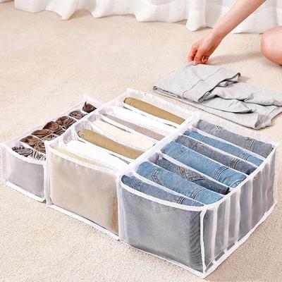 Closet Organizer Jeans Storage Box Foldable Underwear Organizers Storage Dividers Dormitory Socks Clothes Drawer Organizer Box