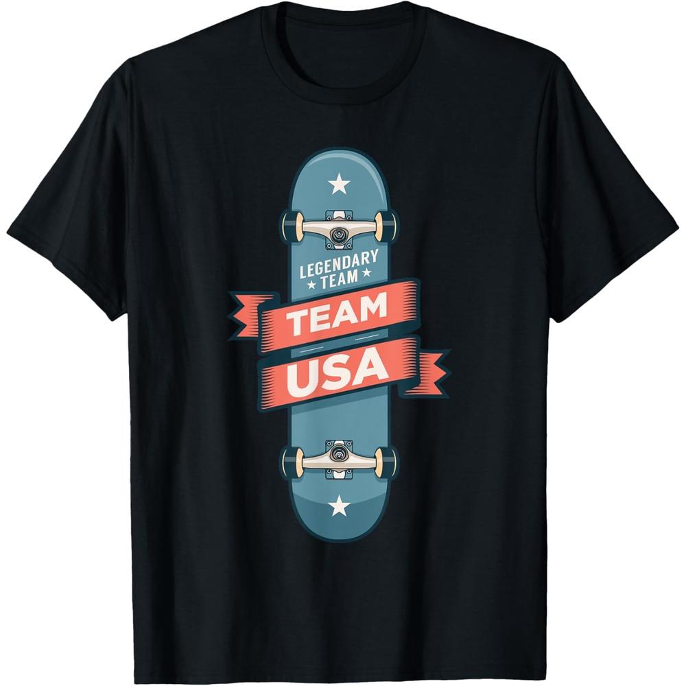Skateboarding USA Support the Team Shirt USA Flag Skateboard T-Shirt 4XL чёрный