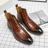 British Style Men’s Pointed Toe Shoes for Wedding Fashionable New Men's Chelsea Boots Office Business Ankle Boots for Men’s