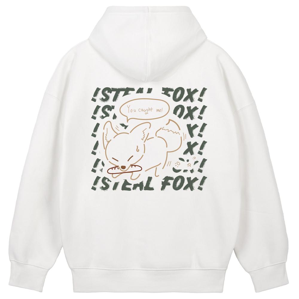 Astral Projection Steel Fox Oversized Wide Shoulder Hoodie_White Xl