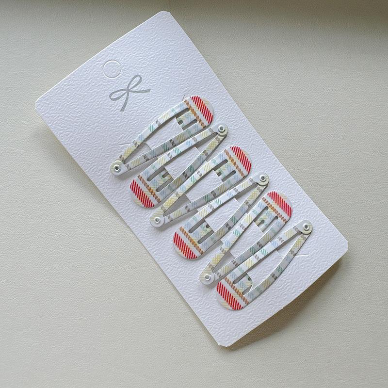 12Pcs Fashion Children's Simple Hairpin Girl's Cute Plaid Bangs Side Clip Hairpin Set Headwear Accessories Hairpin Gift