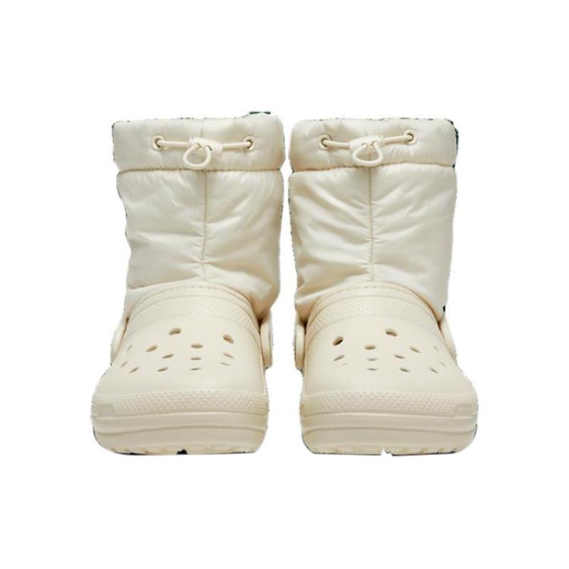 Crocs Classic Lined Neo Puff Boots 'Beige' Unisex White