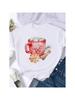New Year T-Shirts Merry Christmas Wounisex Holiday Shirt Lovely Season Watercolor Clothing Fashion Female Print T Top Graphic Tee