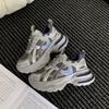 Leather Breathable Mesh Color Matching Dad Shoes Women 2025 New Autumn Hollow Versatile Hong Kong Style Sports and Leisure Shoes