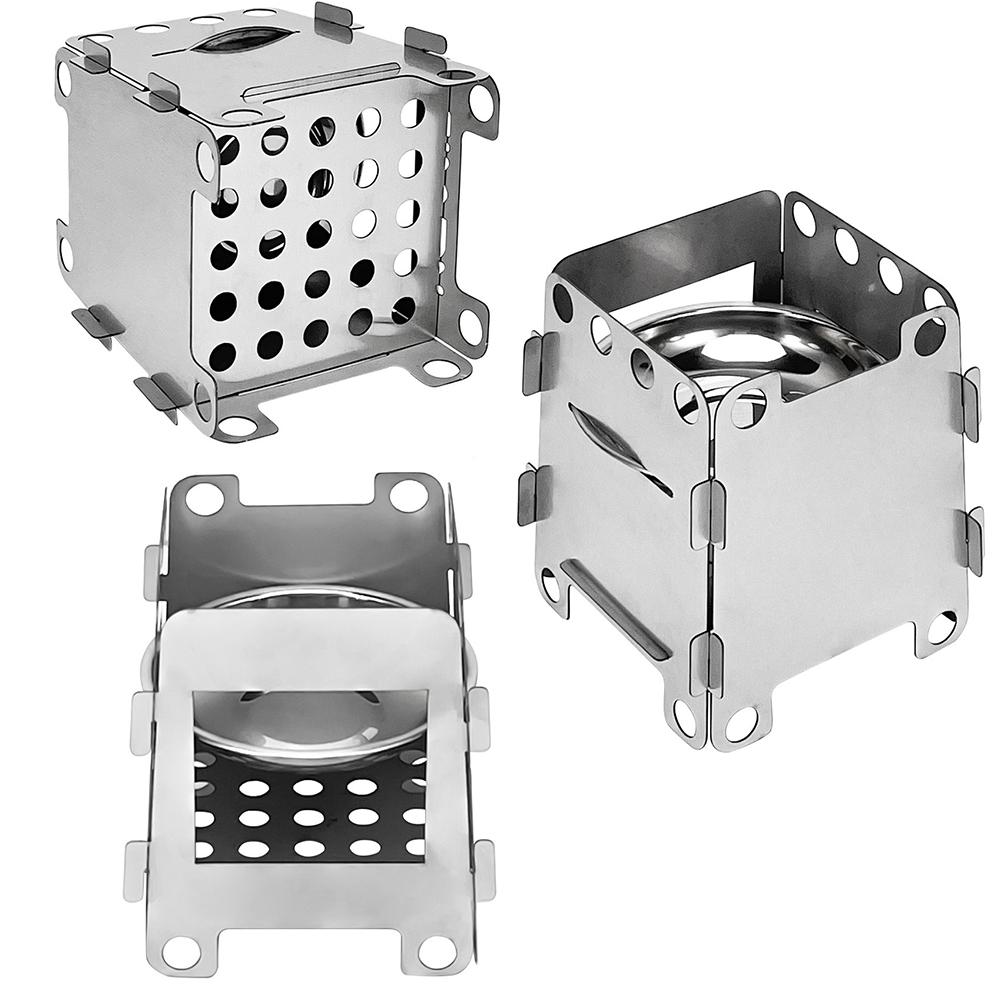 Folding Camping Wood Stove With Steel Lightweight Portable Traveling For Outdoor Hiki F7E4