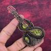 Copper Stichtite Gemstone Pendant Handmade Copper Wire Wrapped Guitar Jewelry