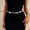 New European and American Women's Leaves Texture and Texture Fashionable Metallic Silver Women's Waist Chain Spring and Summer Versatile