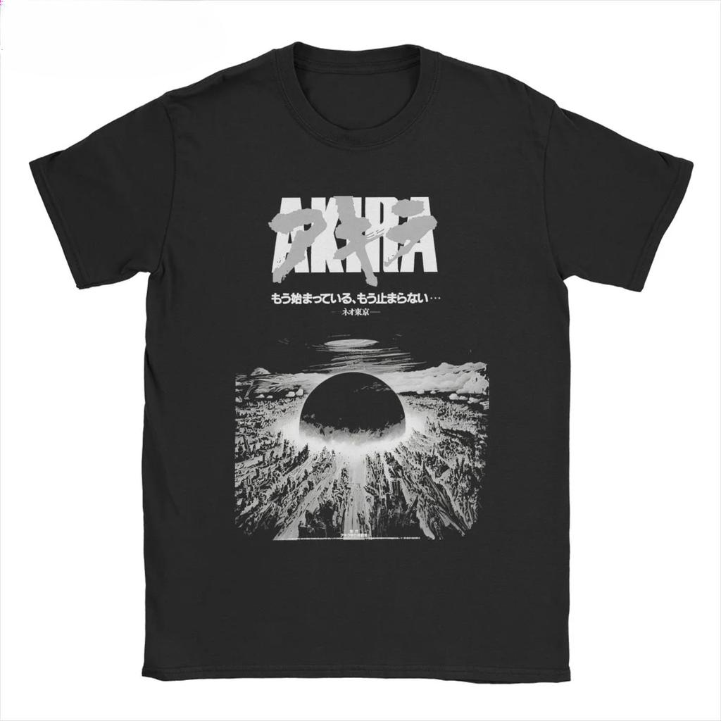 Streetwear Vintage T-Shirt Akira 1989 Game Anime Movie Japan Black Men Short Cotton Plus Size Tees Harajuku Tops Casual Unisex