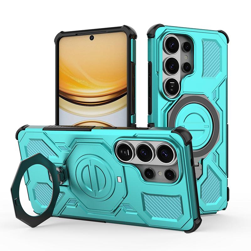 KEYSION Shockproof Magnetic Case for Samsung S26 Ultra 5G Upright Live Metal Ring Stand Phone Back Cover for Galaxy S26 S26+Plus
