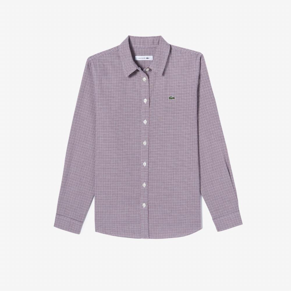 

LACOSTE Женская фланелевая рубашка в клетку с узором «гусиные лапки» CF316E 53N ДА