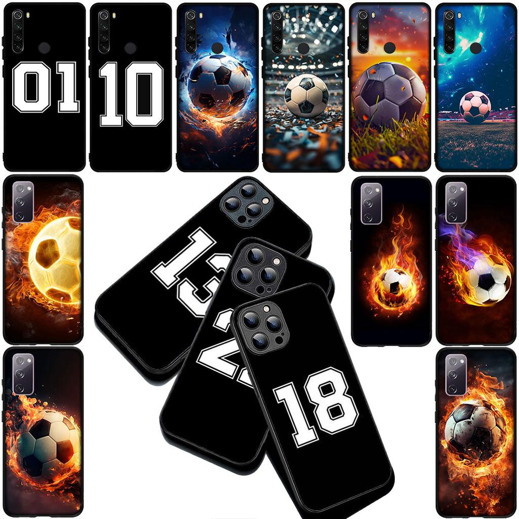 Soccer Number Football Silicone Cover for Samsung Galaxy S10 Lite S8 S9 Plus A33 A34 A31 70 A71 A72 Note 20 9 8 Coque Phone Case