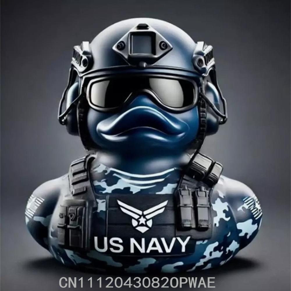 Military Resin Duck Sculpture Handmade Art Craft Home Office Desk Decor Veteran Tribute Collectible Gift Ornament