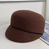 New Retro British Equestrian Hat Women's Autumn and Winter Face Small Woolen Knitted Bell Hat Big Head Circumference Versatile Newsboy Hat