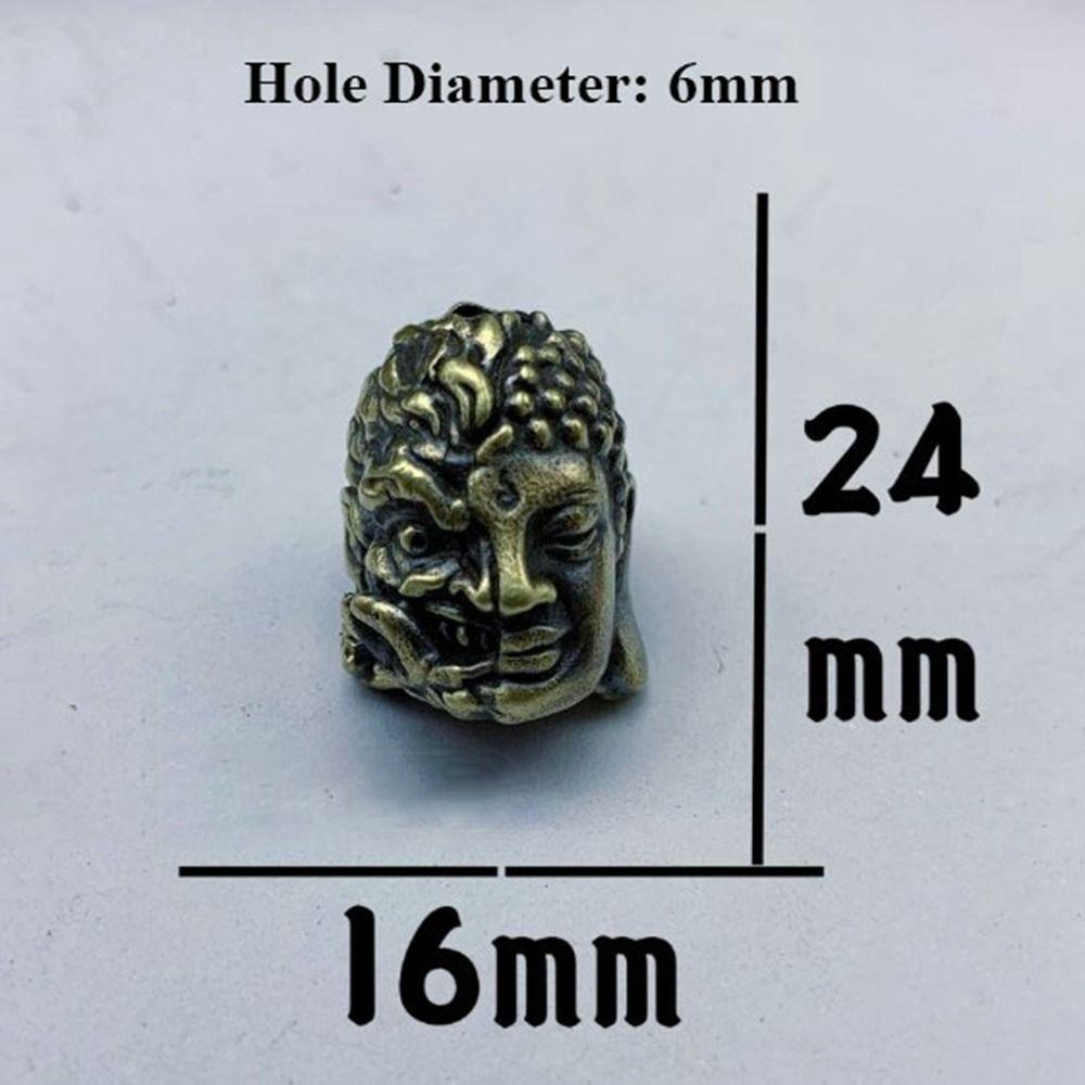 Handmade Sculpture Brass Bead Charms DIY Jewelry Accessories Skull Head Retro Pendant Bracelet Lanyard Pendant EDC Outdoor Tool