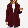 Women's Casual Mid-Length Overcoat with Turn-Down Collar for Everyday Wear