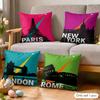 Vintage Retro Travel Cushion Cover Soft Plush Fabric DoubleSided Printed Cushion Covers for All Seasons Modern Home Decor