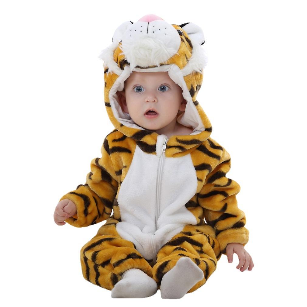 Baby Flannel Animal Onesie Hooded Cartoon Romper Costume Outfit for Infants and Kids