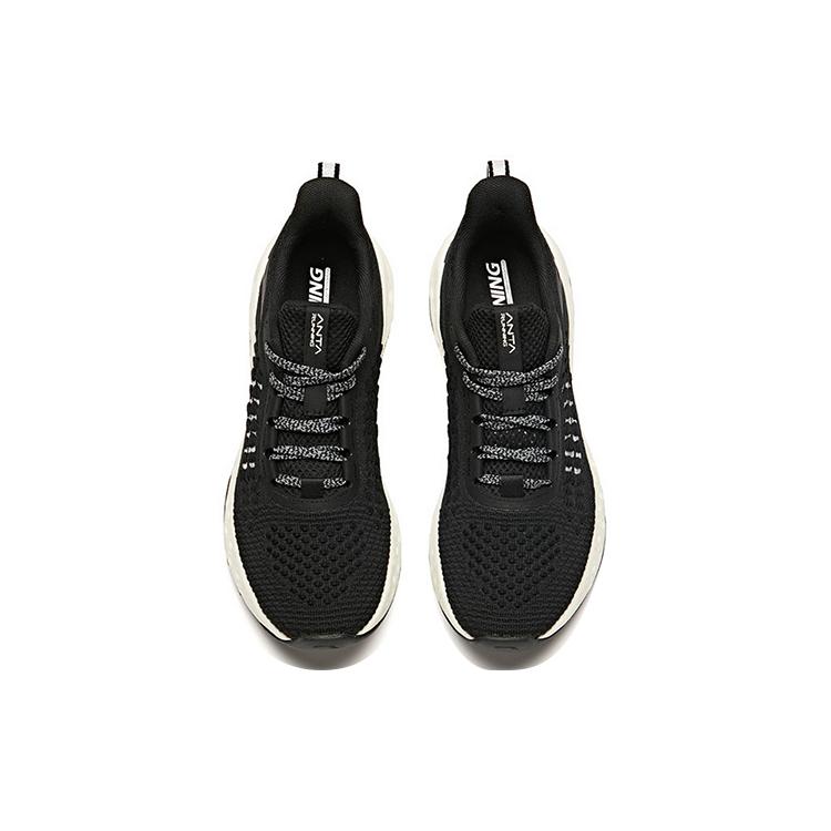 New Anta Wormhole Technology Cushioning, Slip Resistant, And Abrasion Resistant Low Top Running Shoes Women's Black White 12925588-2