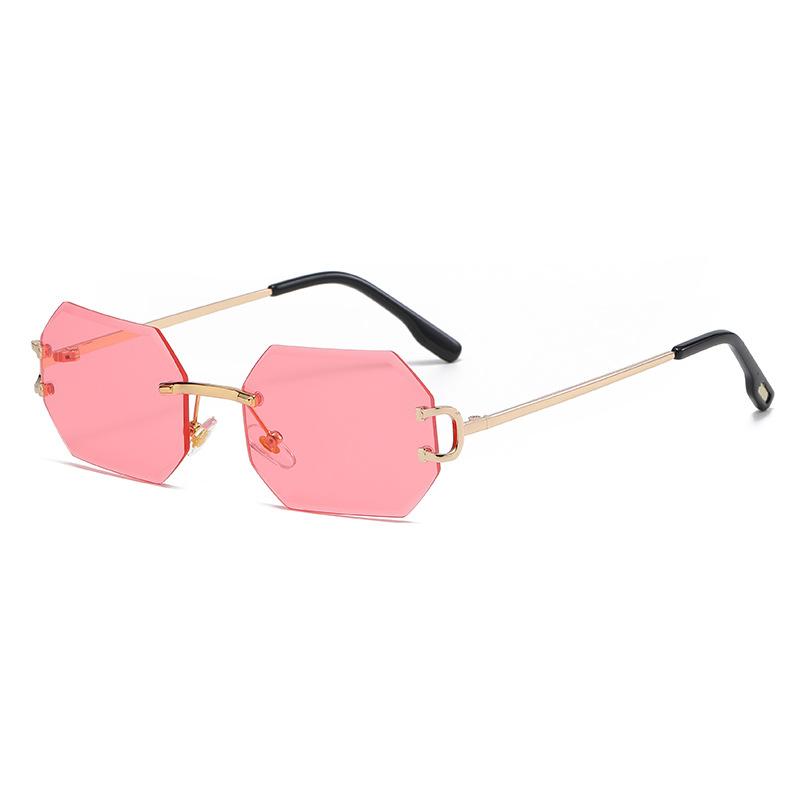 9205 Octagon Frameless Trimmed Sunglasses Women'S Street Shooting Trendy Sunglasses