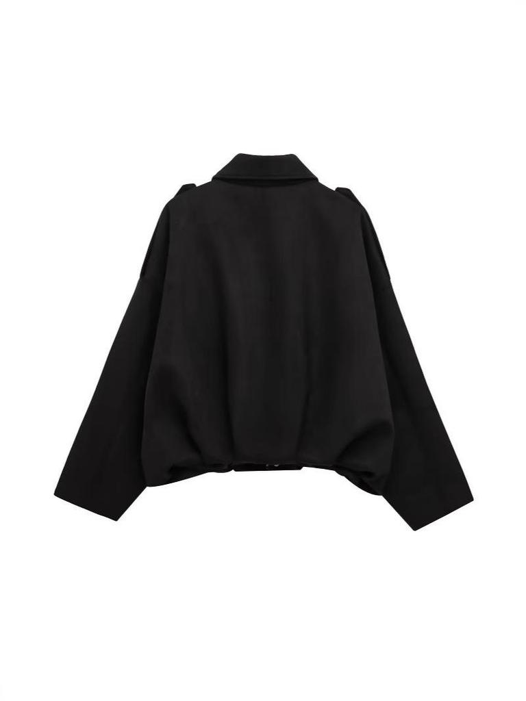 2025 Early Spring Women's Suede Texture Bomber Jacket