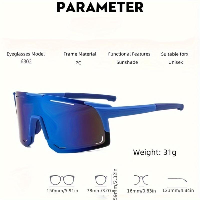 4PCS New Outdoor Fashion Riding Windproof Glasses With Large Frame Integrated Uv Protection Sports Sunglasses